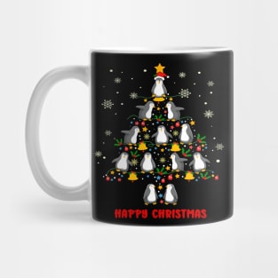 Happy Christmas Penguins Tree. Mug